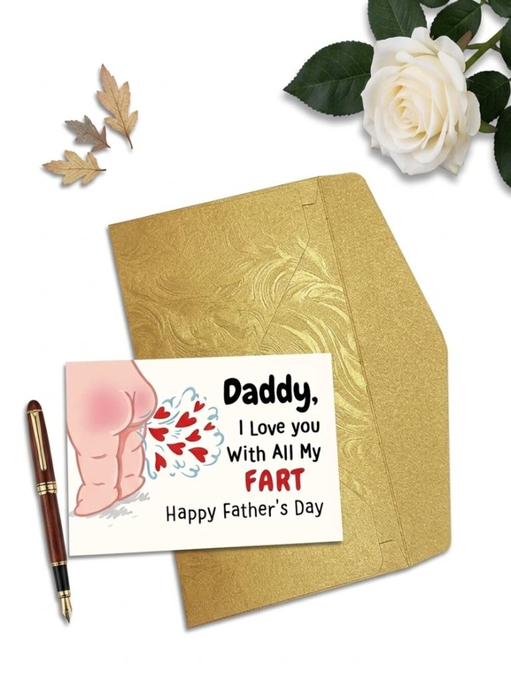 Funny Farts Father's Day Card for Dad - "I Love You With All My Fart" Humorous